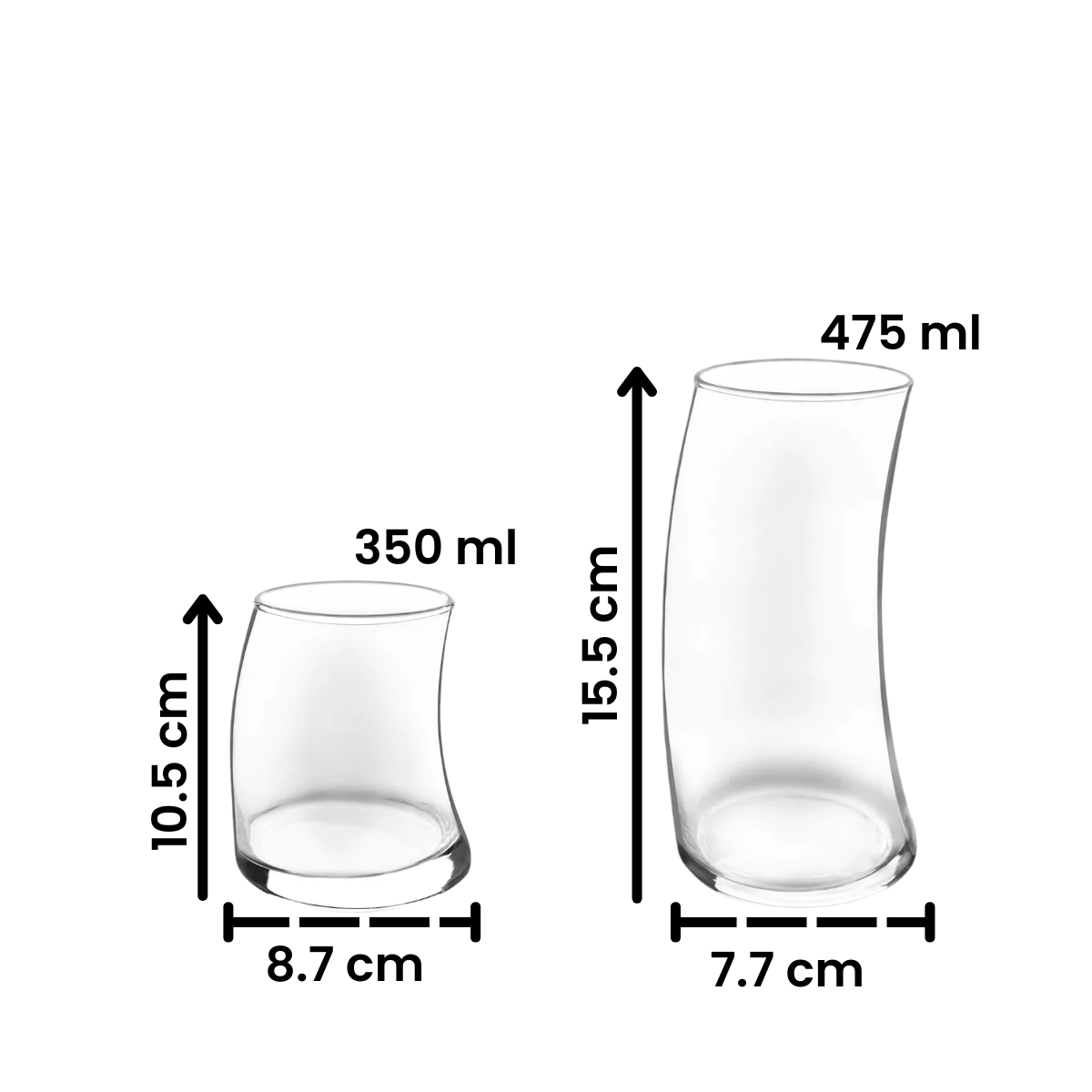 Splendid - Juego De 4 Vasos Bailarines De Vidrio