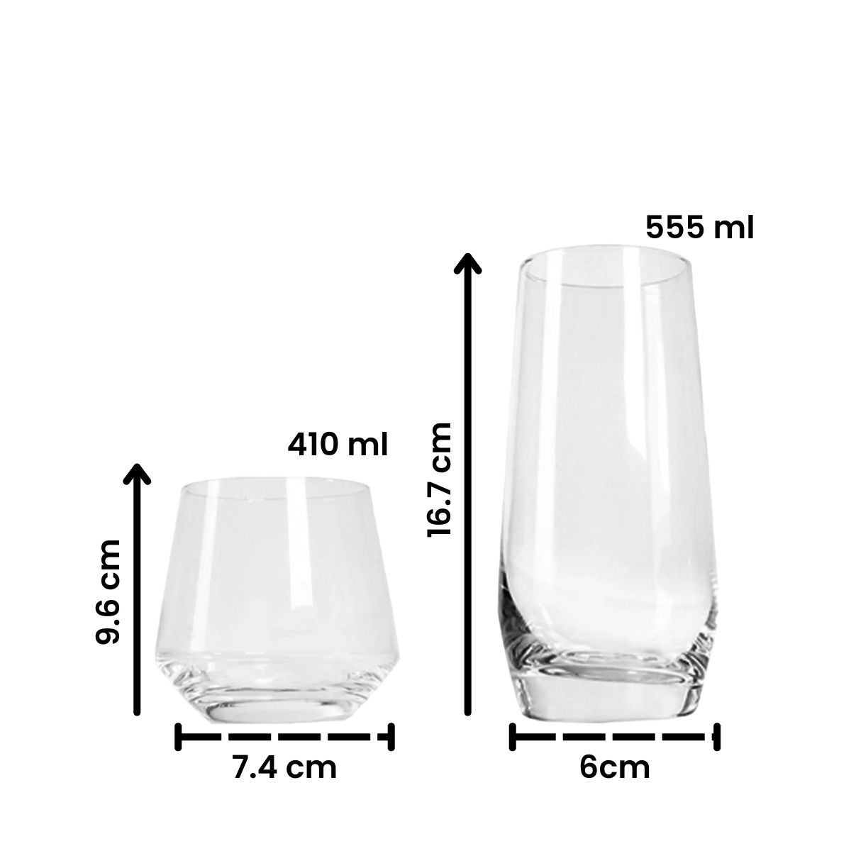 Zen - Juego De 6 Vasos De Vidrio