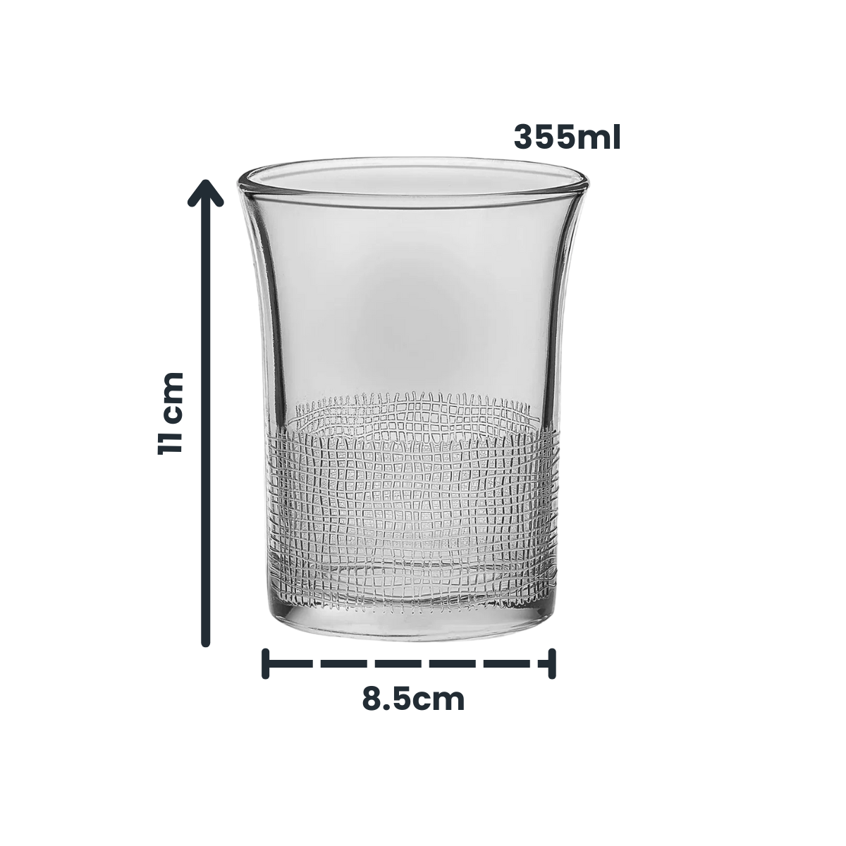 Yute - Juego De Vasos De Vidrio Capacidad 355 ml
