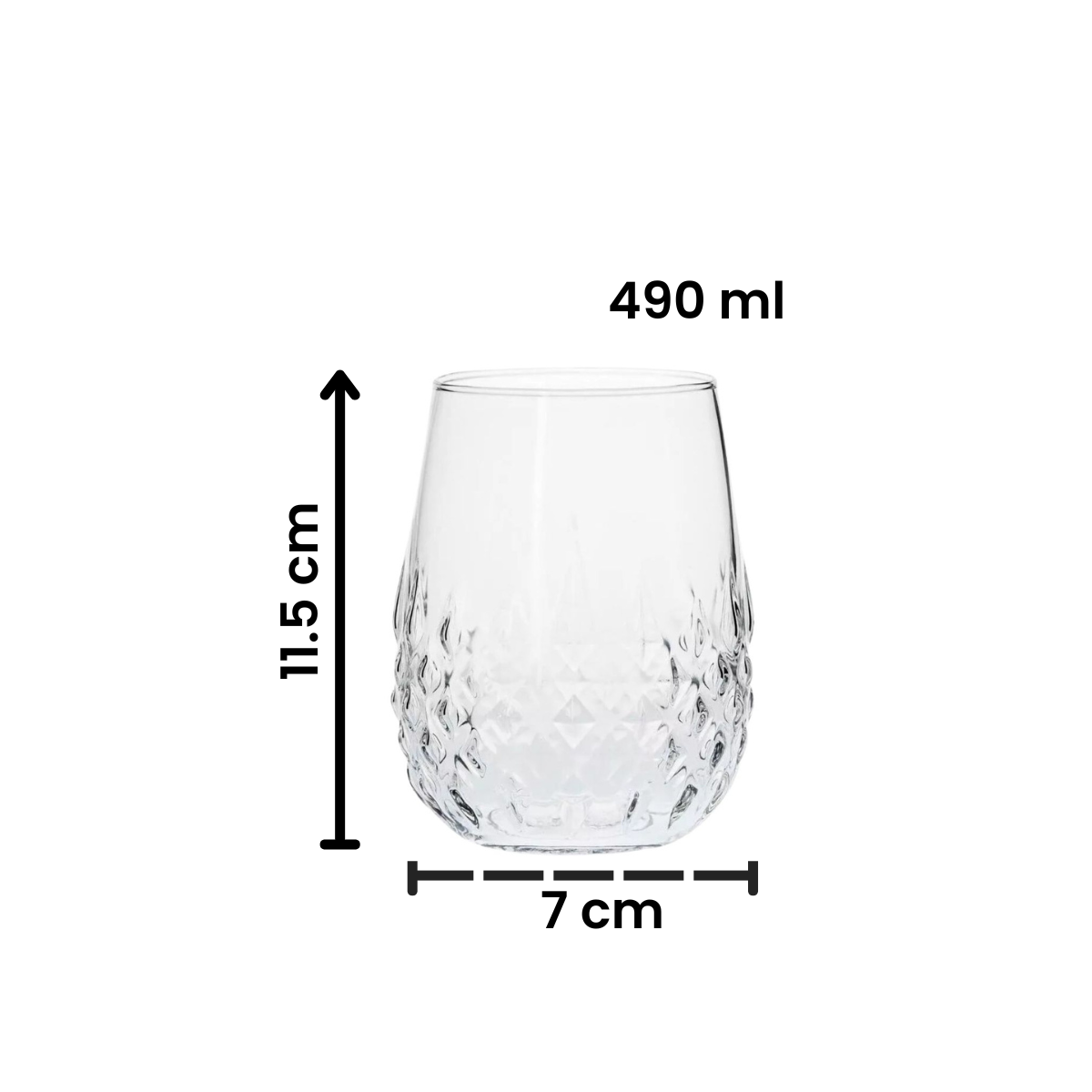 Gaudi - Juego De 6 Vasos De Vidrio 490 ml
