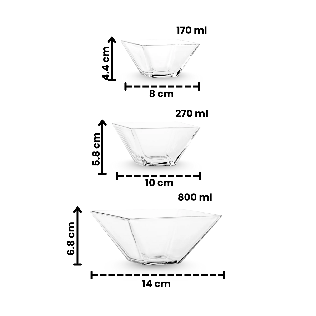 Modi - Tazón de Vidrio Duadrado