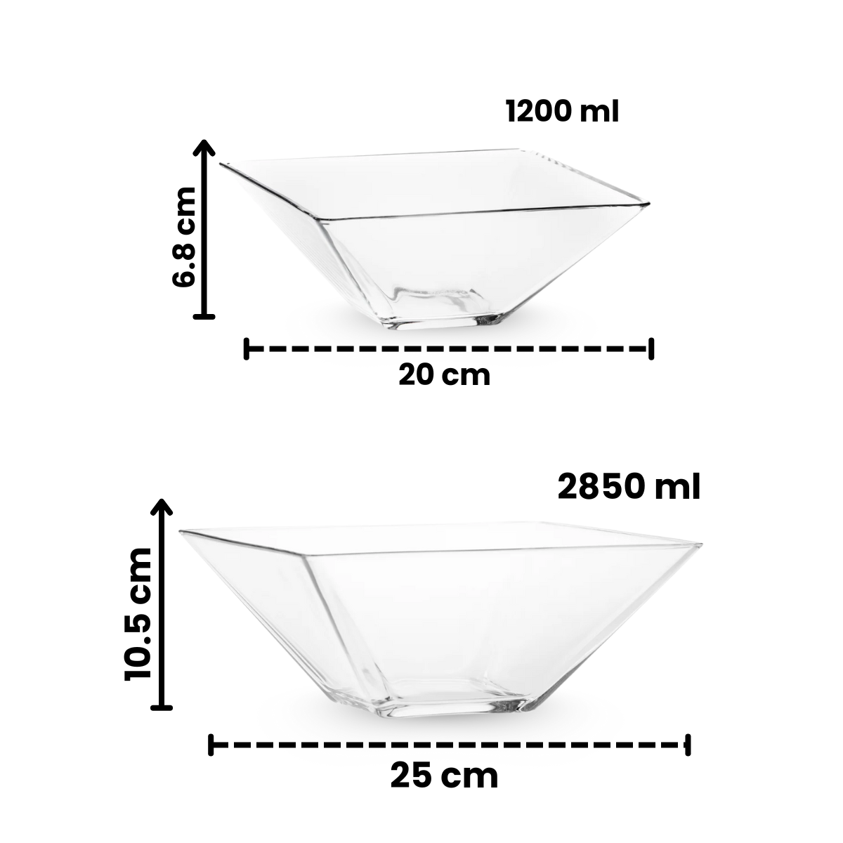Modi - Tazón de Vidrio Duadrado