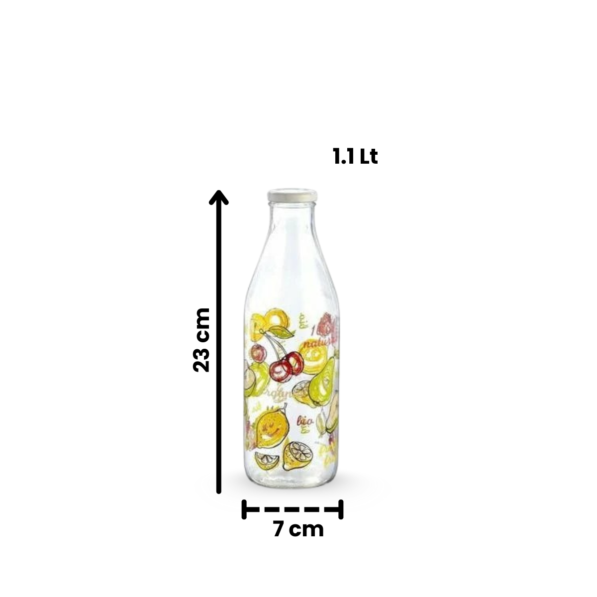 Sirio - Botella De Vidrio Decorada De 1.1lt Bio