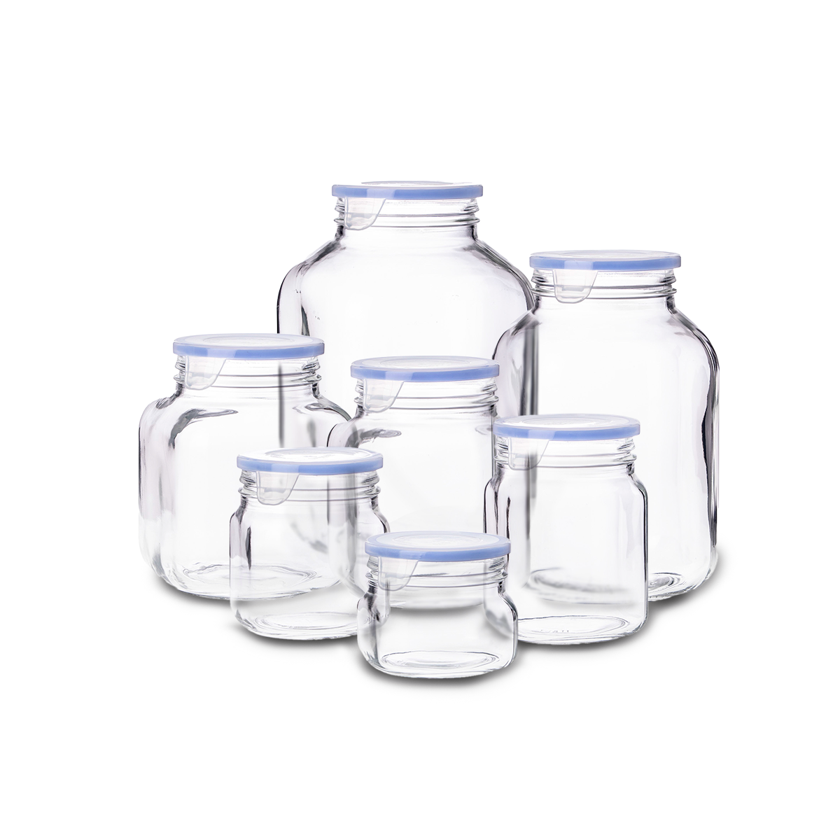 contenedores de vidrio de varias medidas superblock con tapa hermetica para cualquier uso