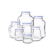 contenedores de vidrio de varias medidas superblock con tapa hermetica para cualquier uso