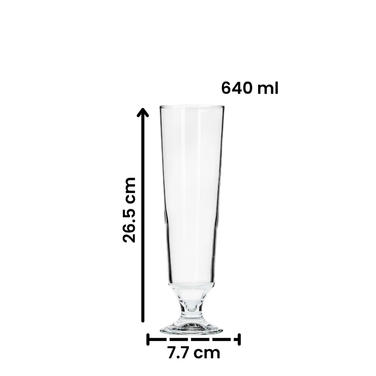 Medidas de copa de vidrio cervecero alto julius de 640 mililitros