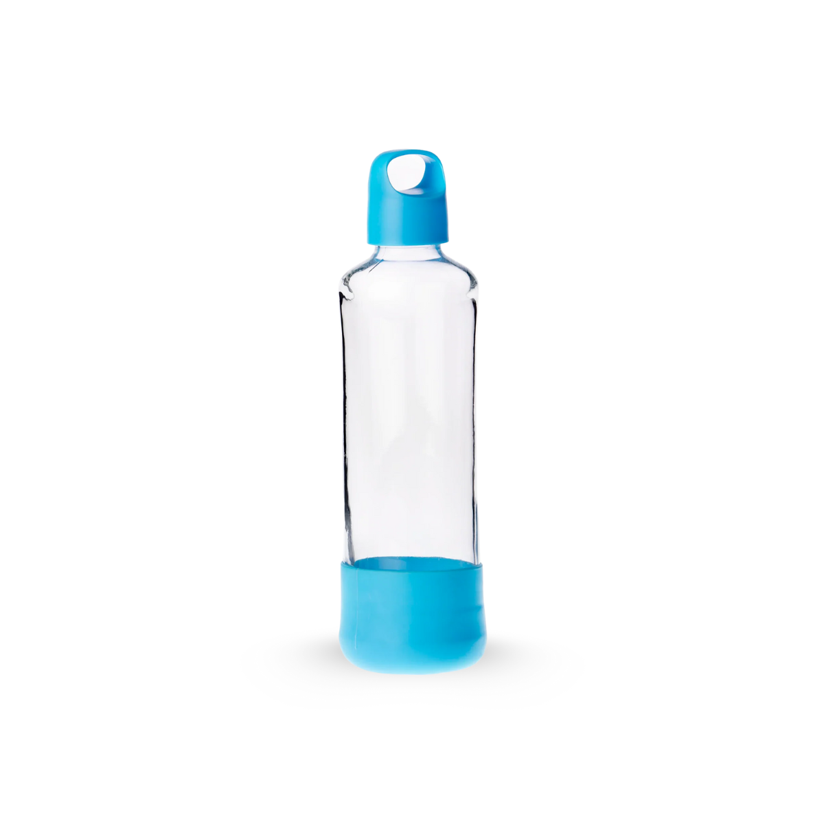 Water2Go - Botella de Vidrio de 750ml. con Tapa Plástica y Protector Color Azul.