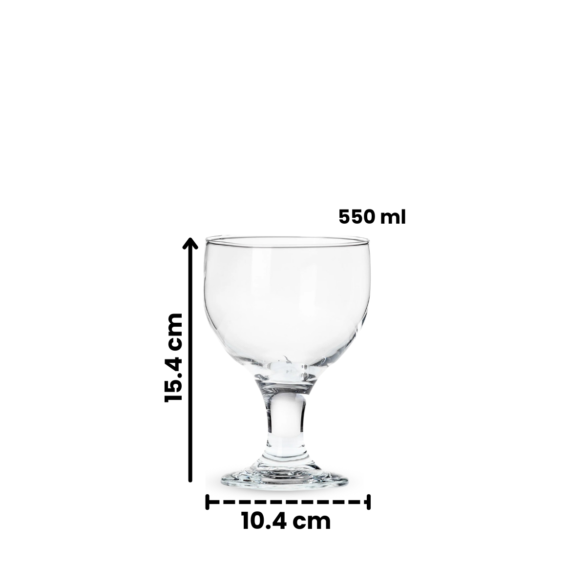 Beach 550 - Juego de 6 Copas de Vidrio Tipo Bola.