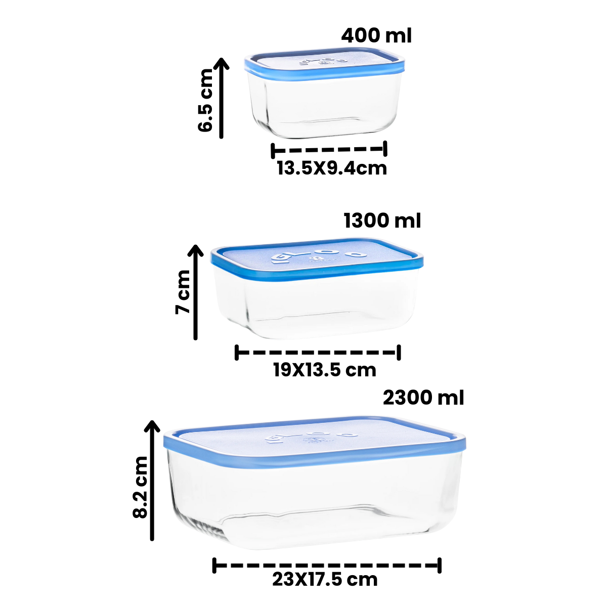 Igloo - Contenedor Rectangular de Vidrio con Tapa.