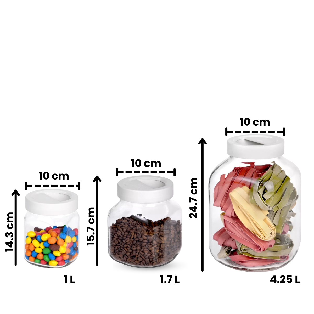 Primizie Practica - Contenedor De Vidrio con Agarradera
