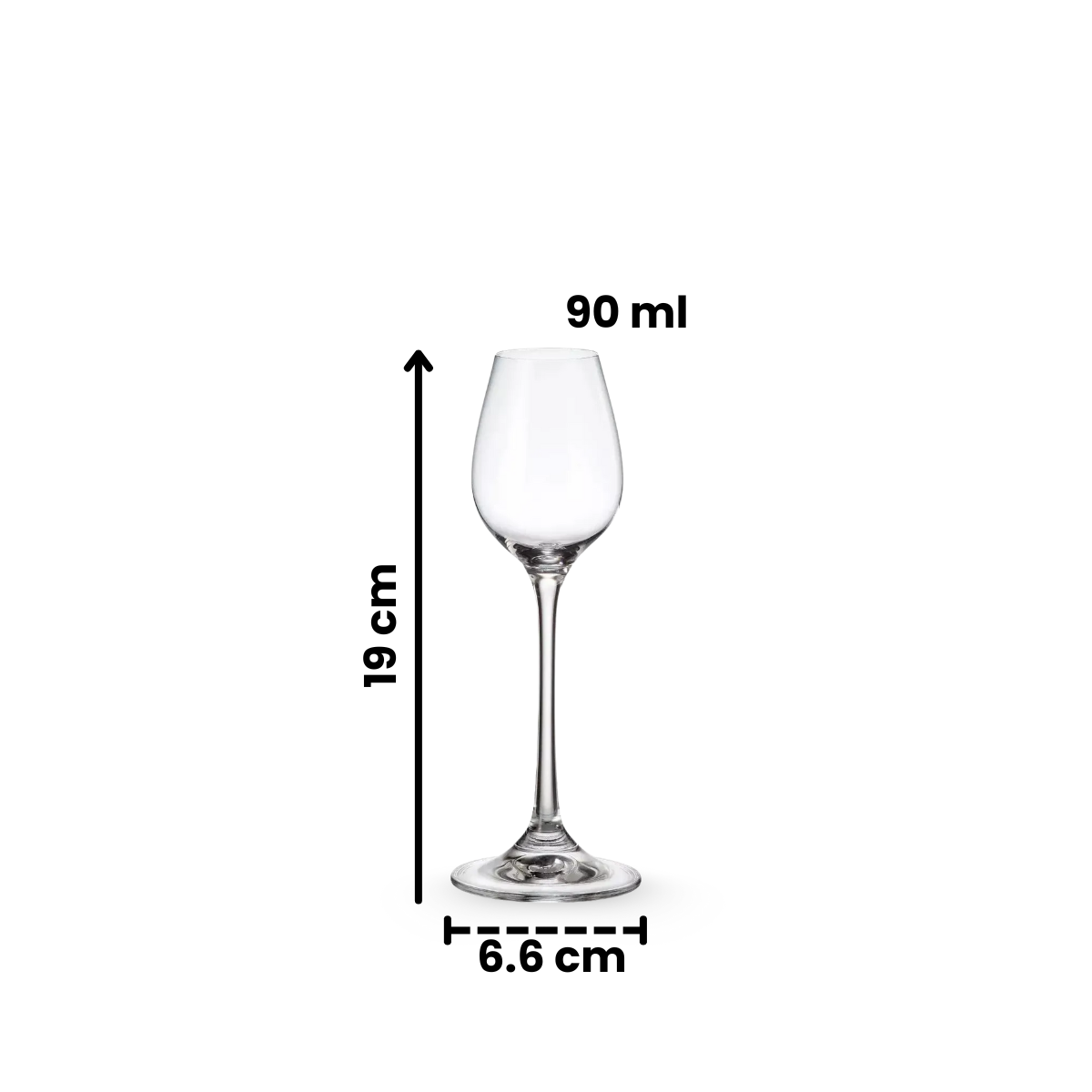 Columba - Juego De 6 Copas de 90 ml Licor Copa de Vidrio Cristal