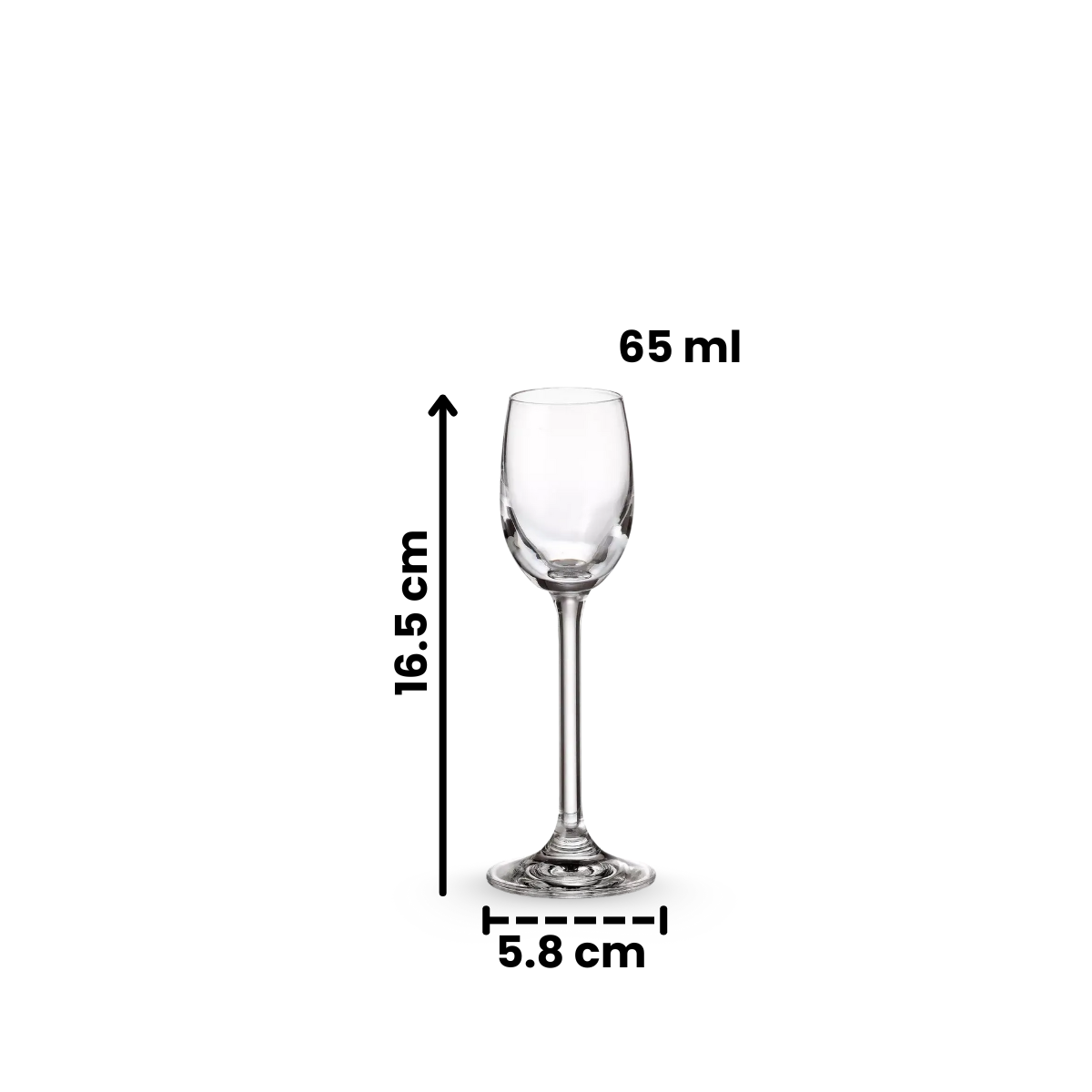 Colibri - 6 Copas de Vidrio para Licor 65 ml