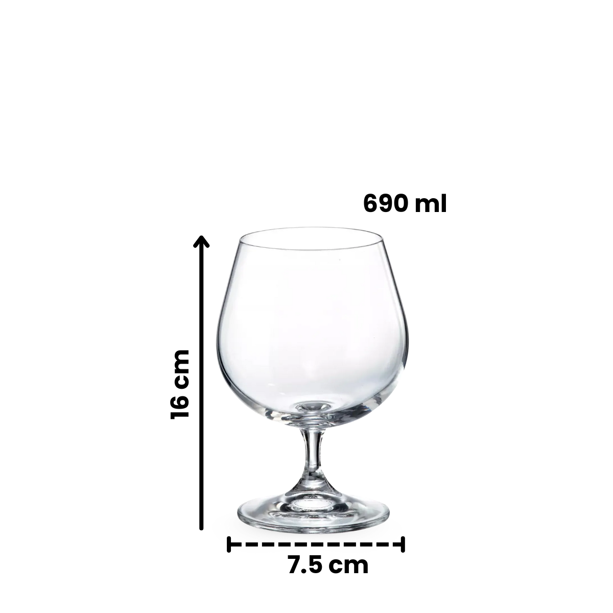 Bohemia Cognac - 6 Copas de Vidrio de 690 ml