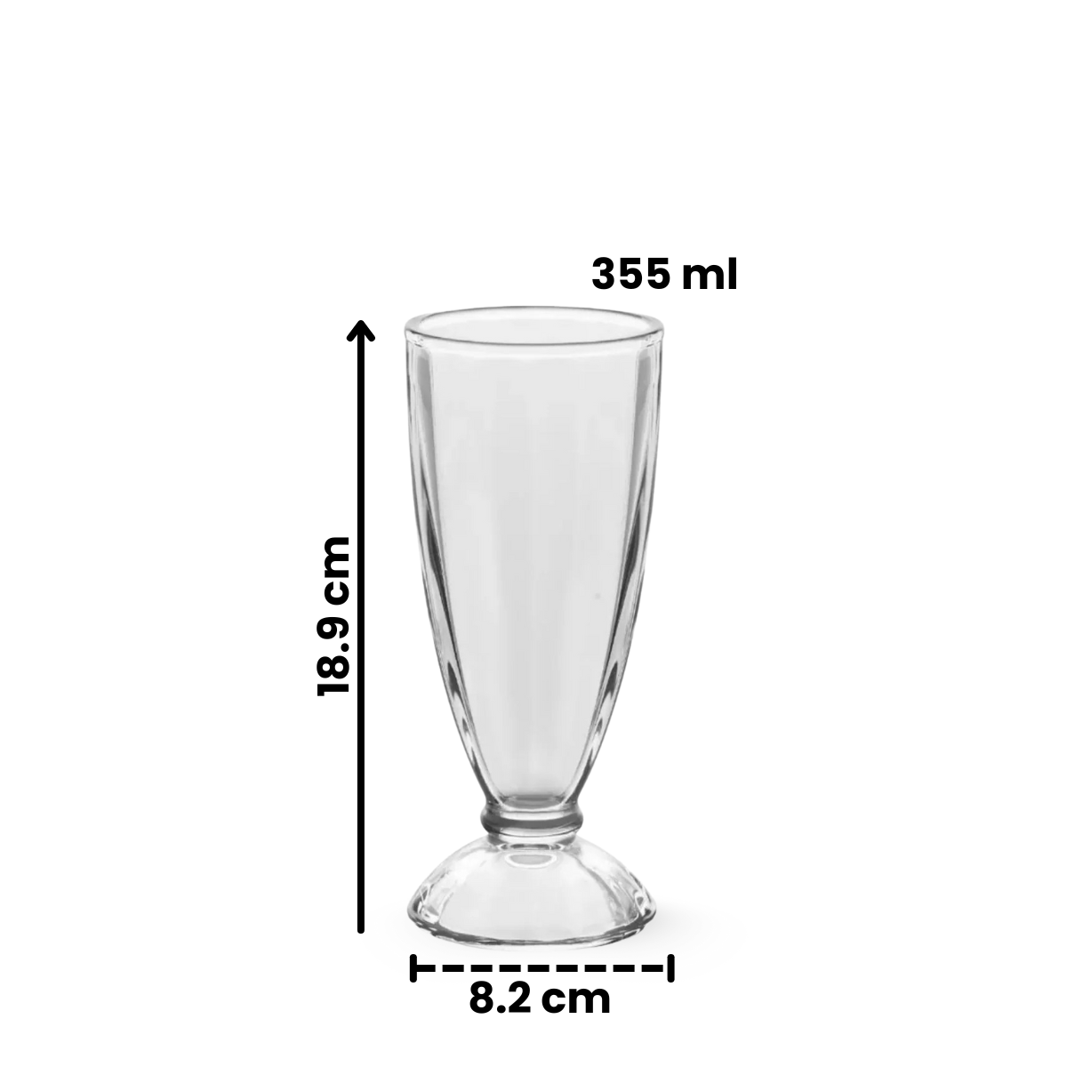 Glida - Juego De 6 Copas De Vidrio Para Malteada