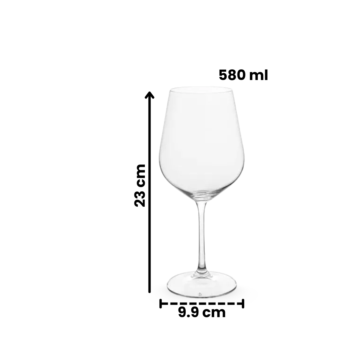 Strix - Juego de 6 Copas de Vidrio para Vino de 580 ml
