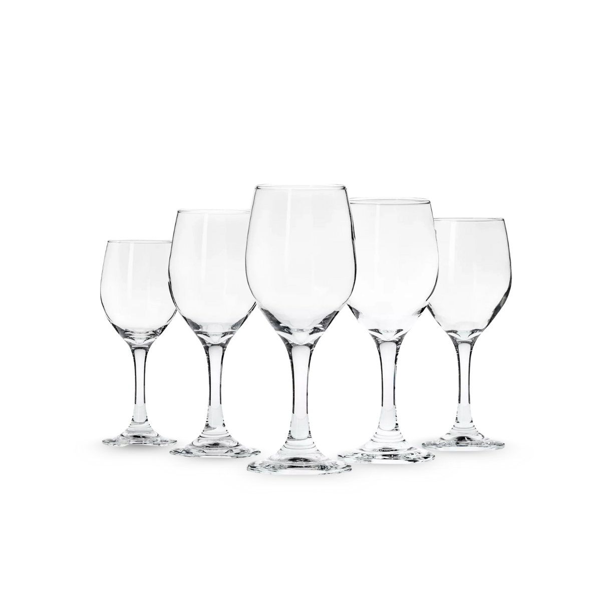 juego de copas de vidrio ducale de varios tamaños para vino, agua o cerveza