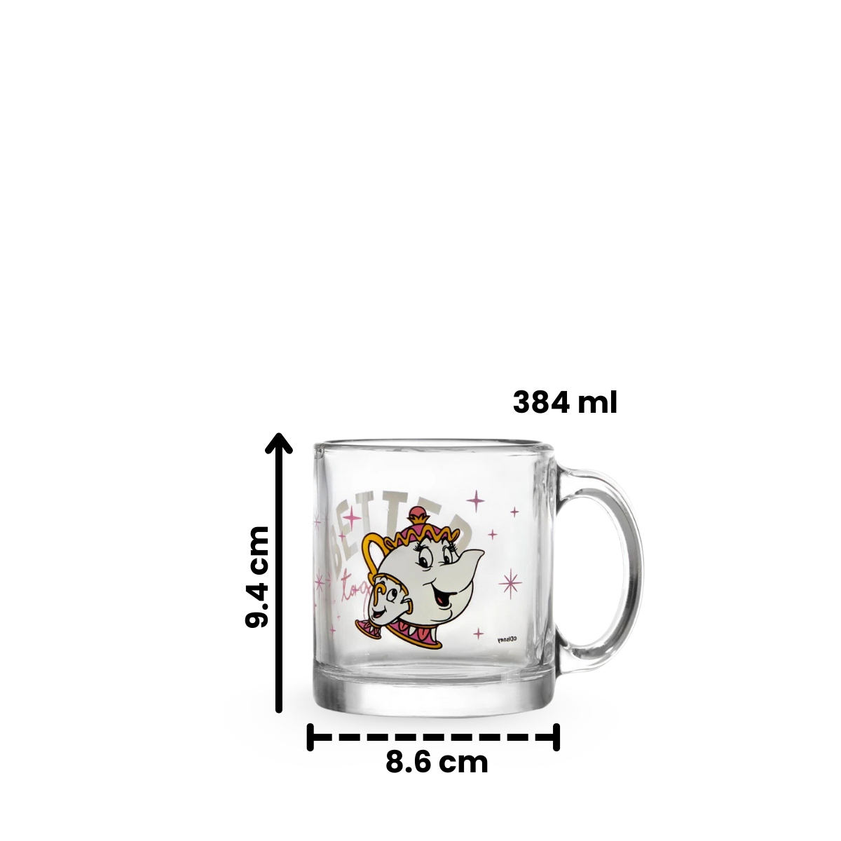 Disney - Taza de vidrio con diseño 384 ml