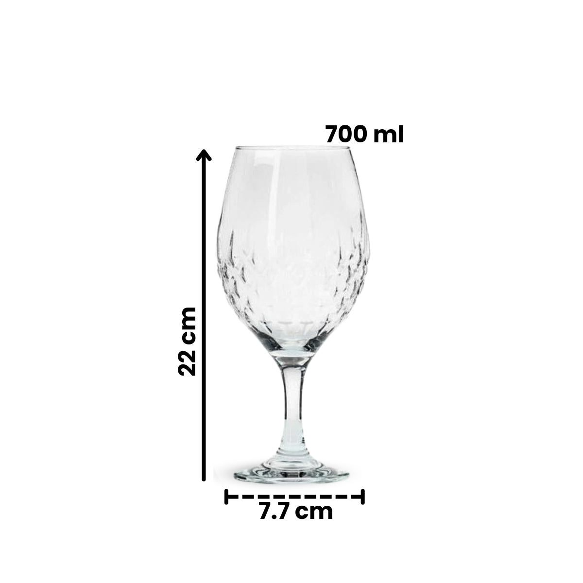 Gaudi - Juego De 6 Copas De Vidrio 700 Ml