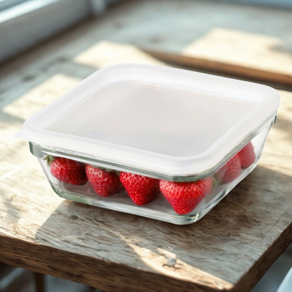 Set De 4 Contenedores De Vidrio Con Tapa