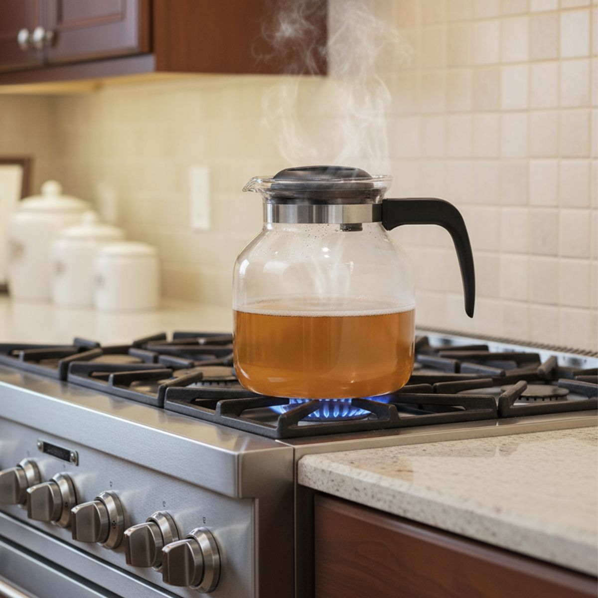 Tetera Jarra de Vidrio para Calentar a Fuego Directo