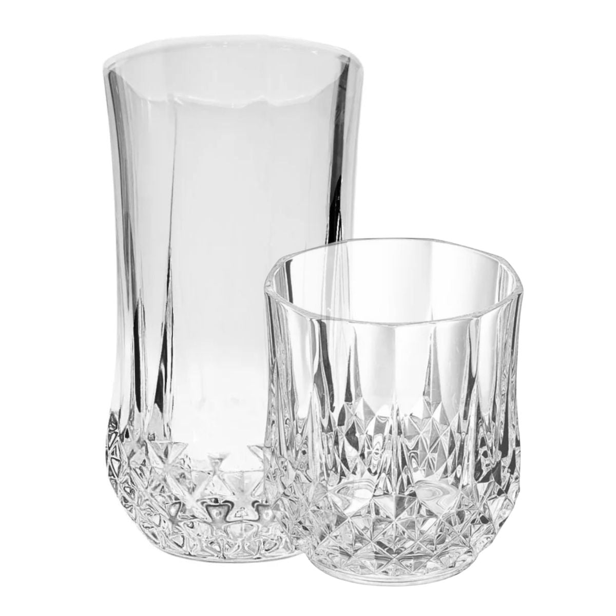 Unicus - Juego De 12 Vasos De Vidrio Tipo Cortado