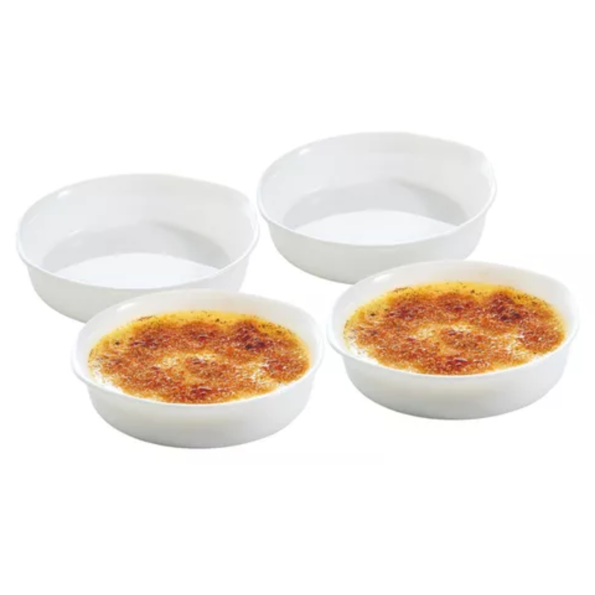 4 moldes para horno en un fondo blanco