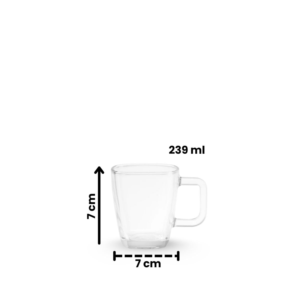 Piazza - Juego De 6 Tazas De Vidrio Para Café.