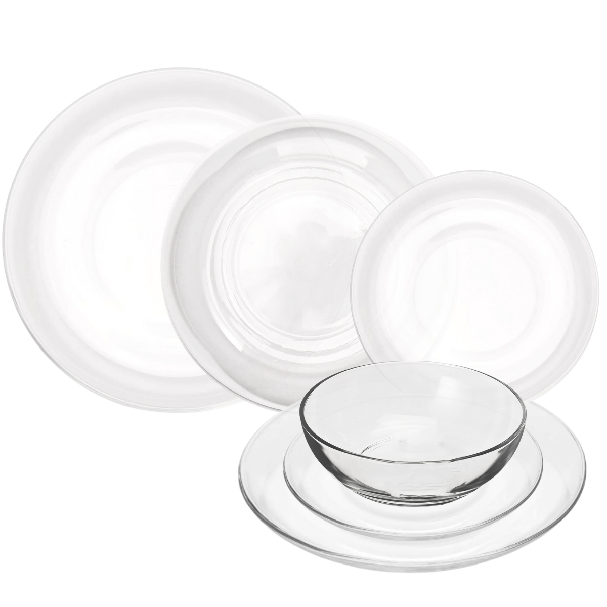 Stylo - Vajilla De 12 Pzas De Vidrio Redonda
