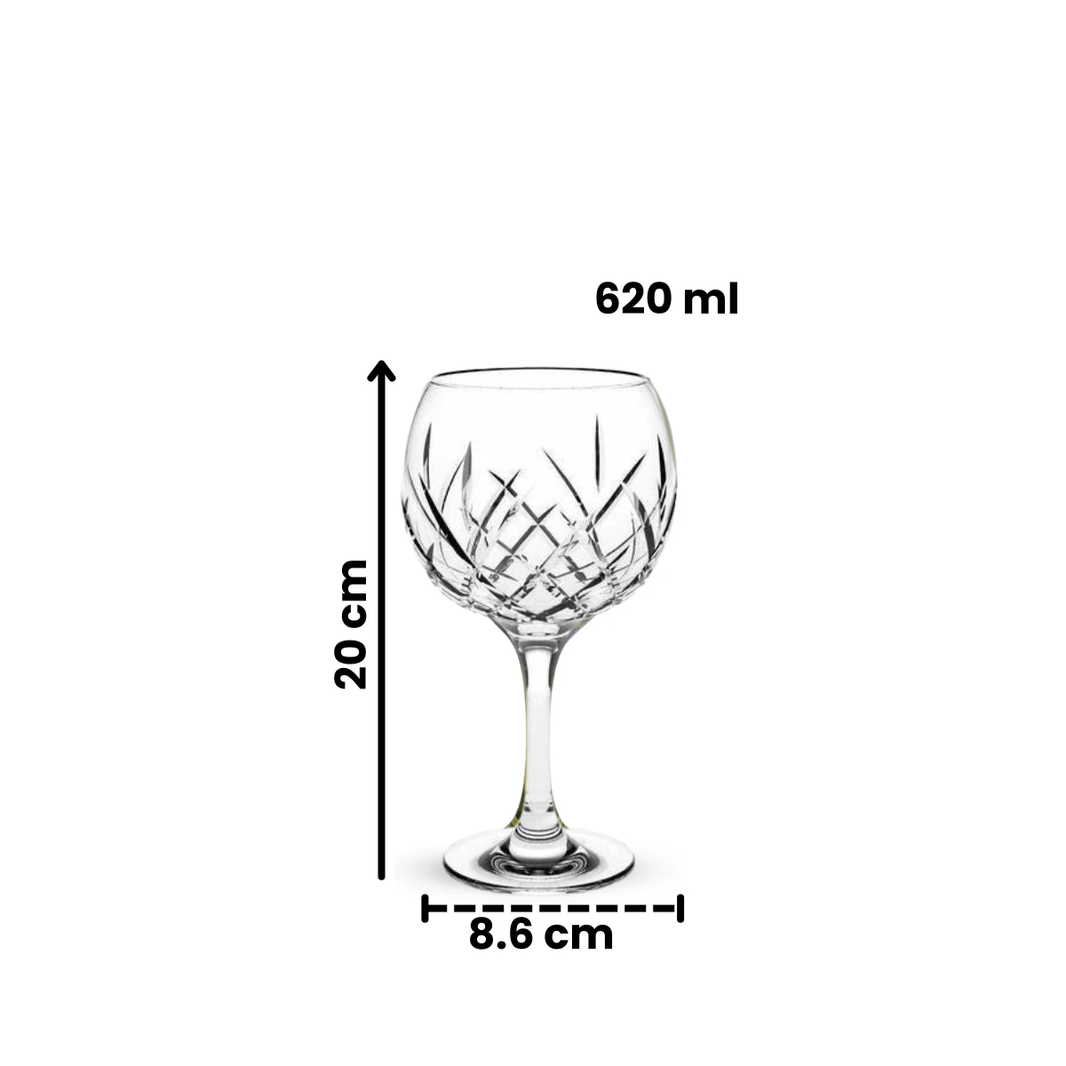 Rococo - Juego De 6 Copas Vidrio Para Gin.