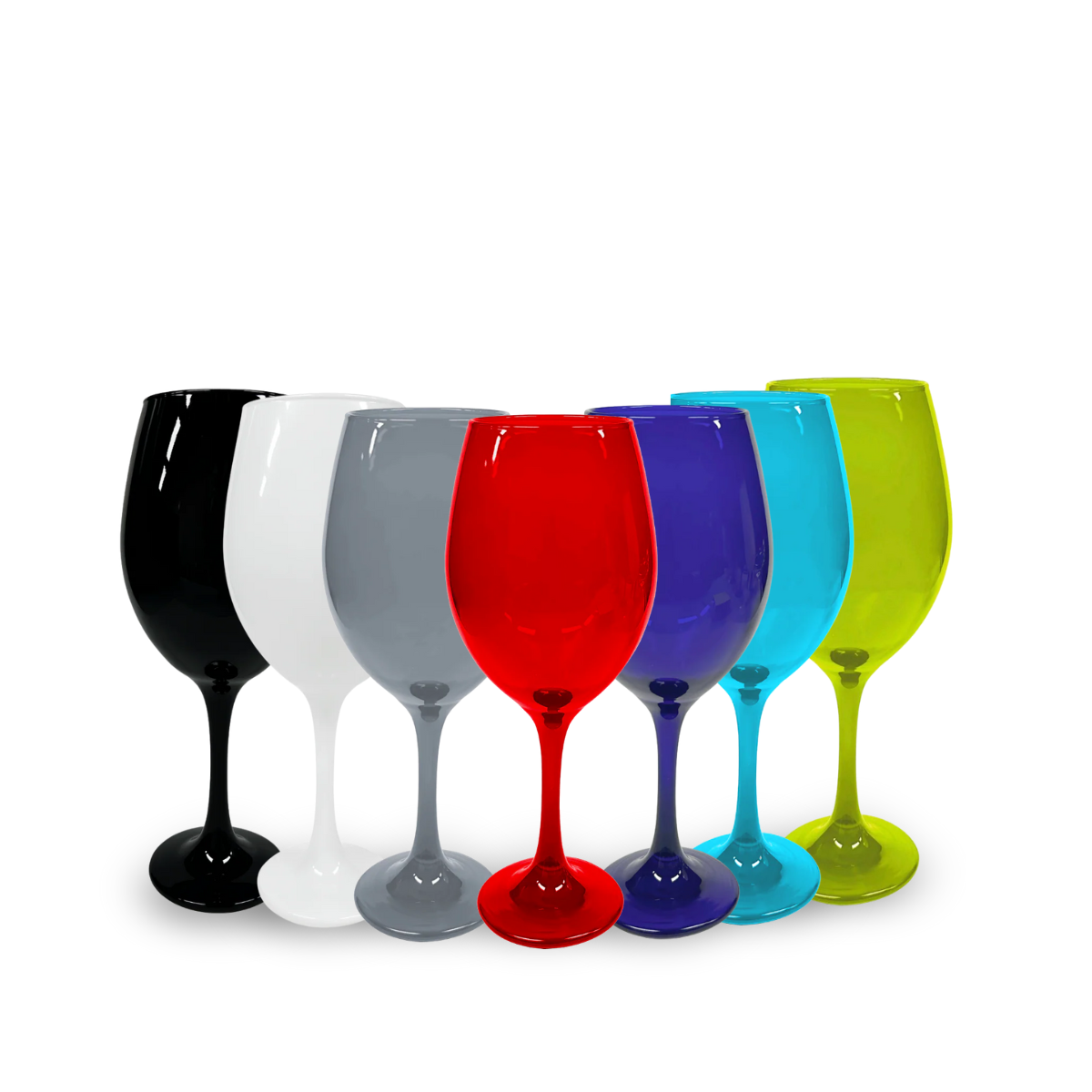 Signoria Colors - Juego de 6 Copas Para Vino De Vidrio Pintado