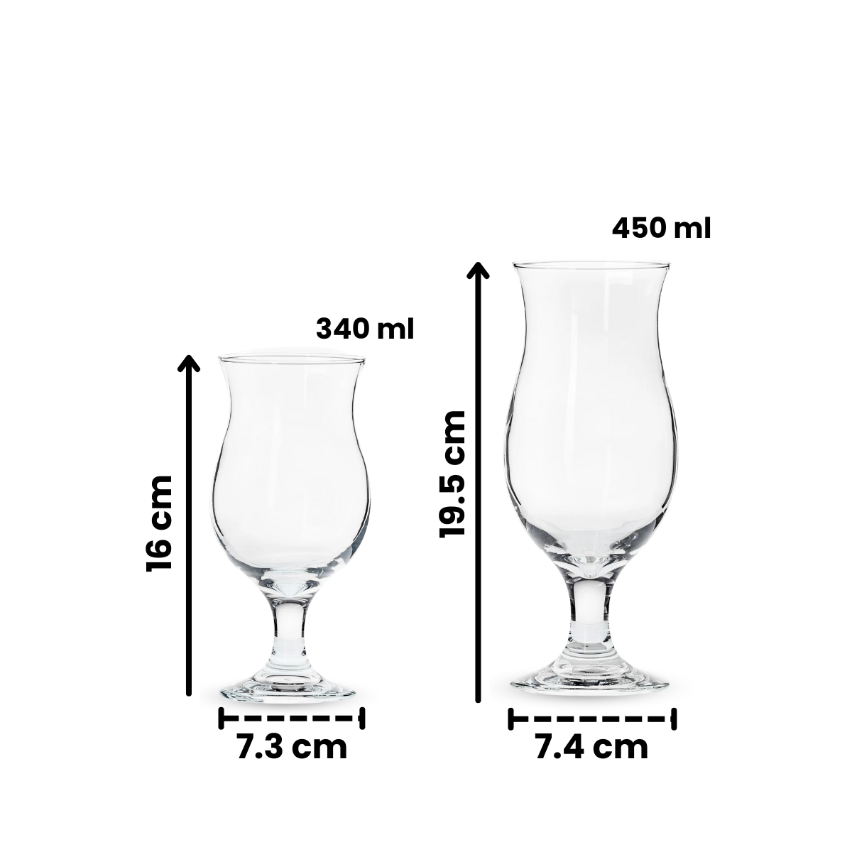 St. Tropez - Juego de 6 Copas de Vidrio Tipo Huracán de Varias Capacidades