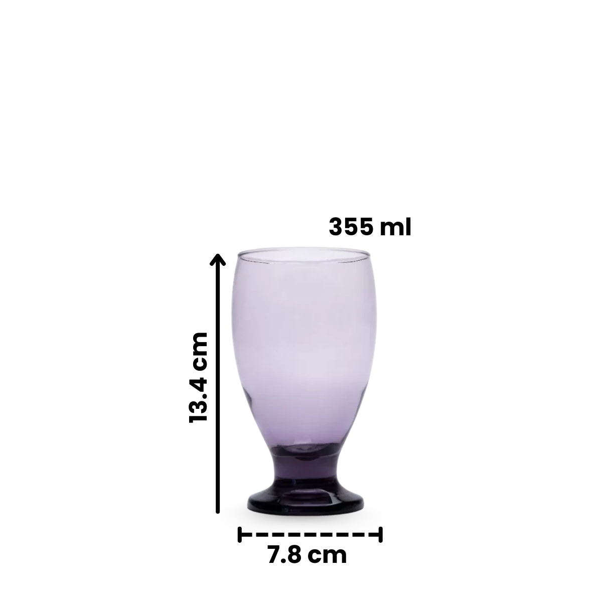 Lex Colors - Juego De 6 Copas Moradas De Vidrio 355 Ml.