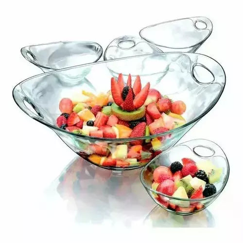 Practica - Juego de 5 Ensaladeras de Vidrio