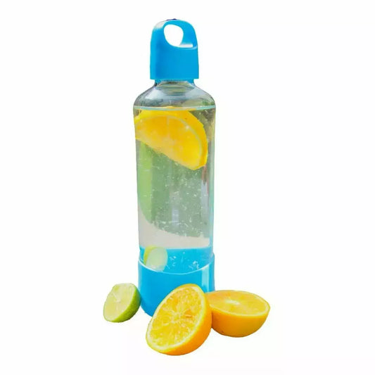 "Water2Go" Botella de Vidrio de 750ml. con Tapa Plástica y Protector Color Azul.