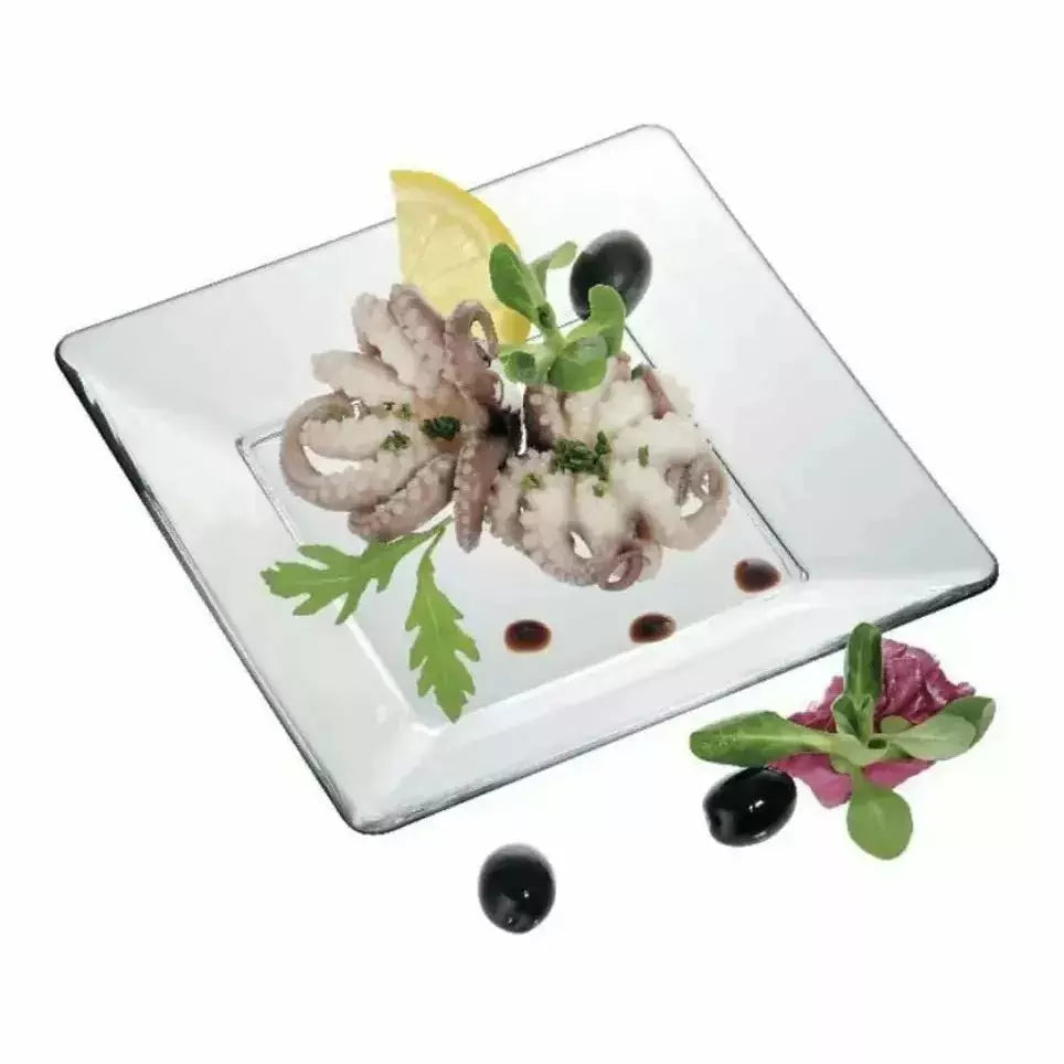 Modi 15 - Juego De 4 Platos Cuadrados De Vidrio