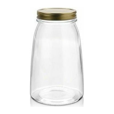 Flexy - Set De 10 Contenedores De Vidrio Con Tapa Dorada.