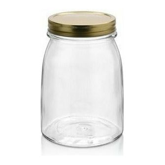 Flexy - Set De 10 Contenedores De Vidrio Con Tapa Dorada.