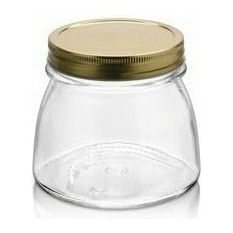 Flexy - Set De 10 Contenedores De Vidrio Con Tapa Dorada.