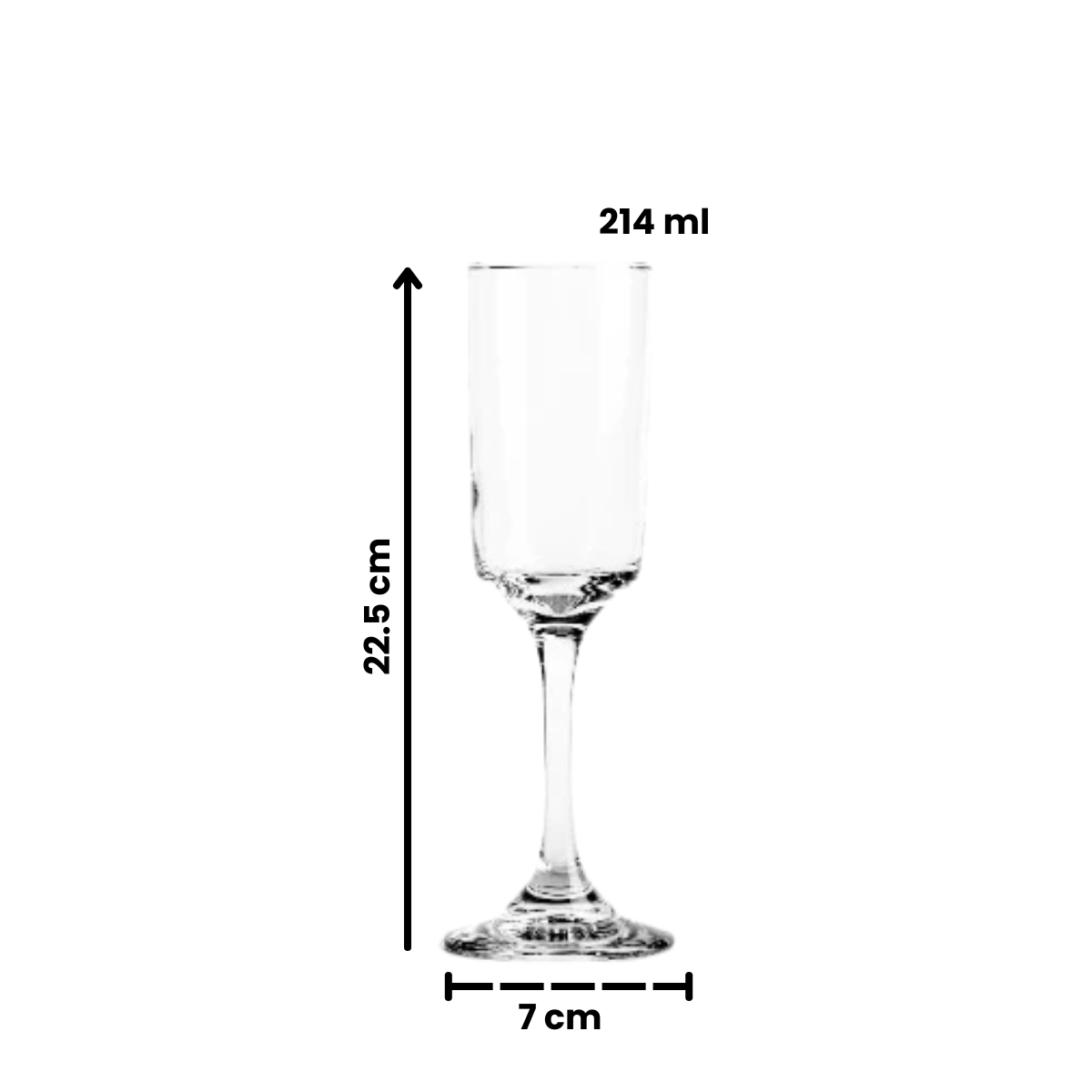 Rio - Copa Champaña de Vidrio 214ml 6 Piezas - Minimalista y Clásico