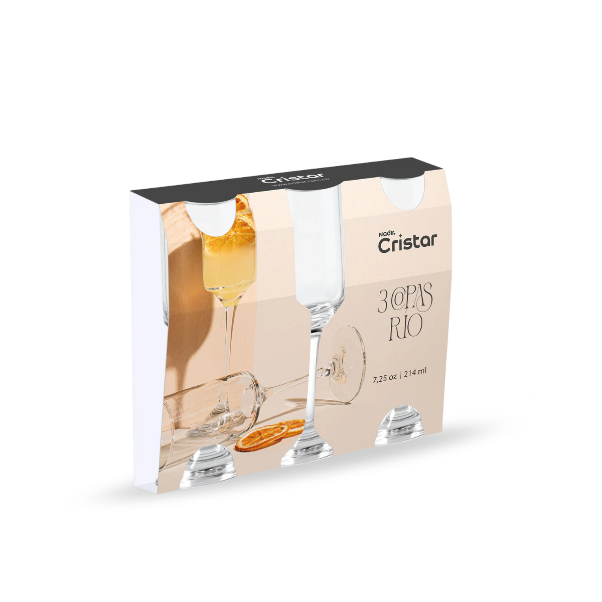 Rio - Copas Flauta de Vidrio - Champaña en Caja de Presentación