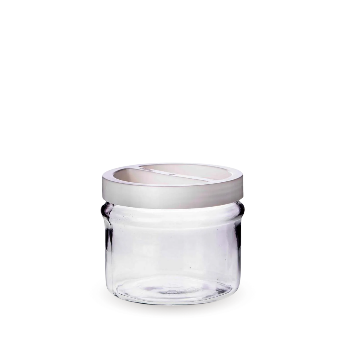 Ortes Practica – Recipiente de Vidrio con Tapa Giratoria Blanco/Rojo – Diseño Funcional