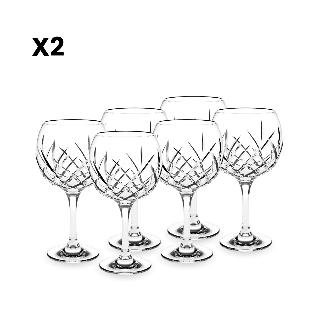 Rococo - Juego De 6 Copas Vidrio Para Gin.