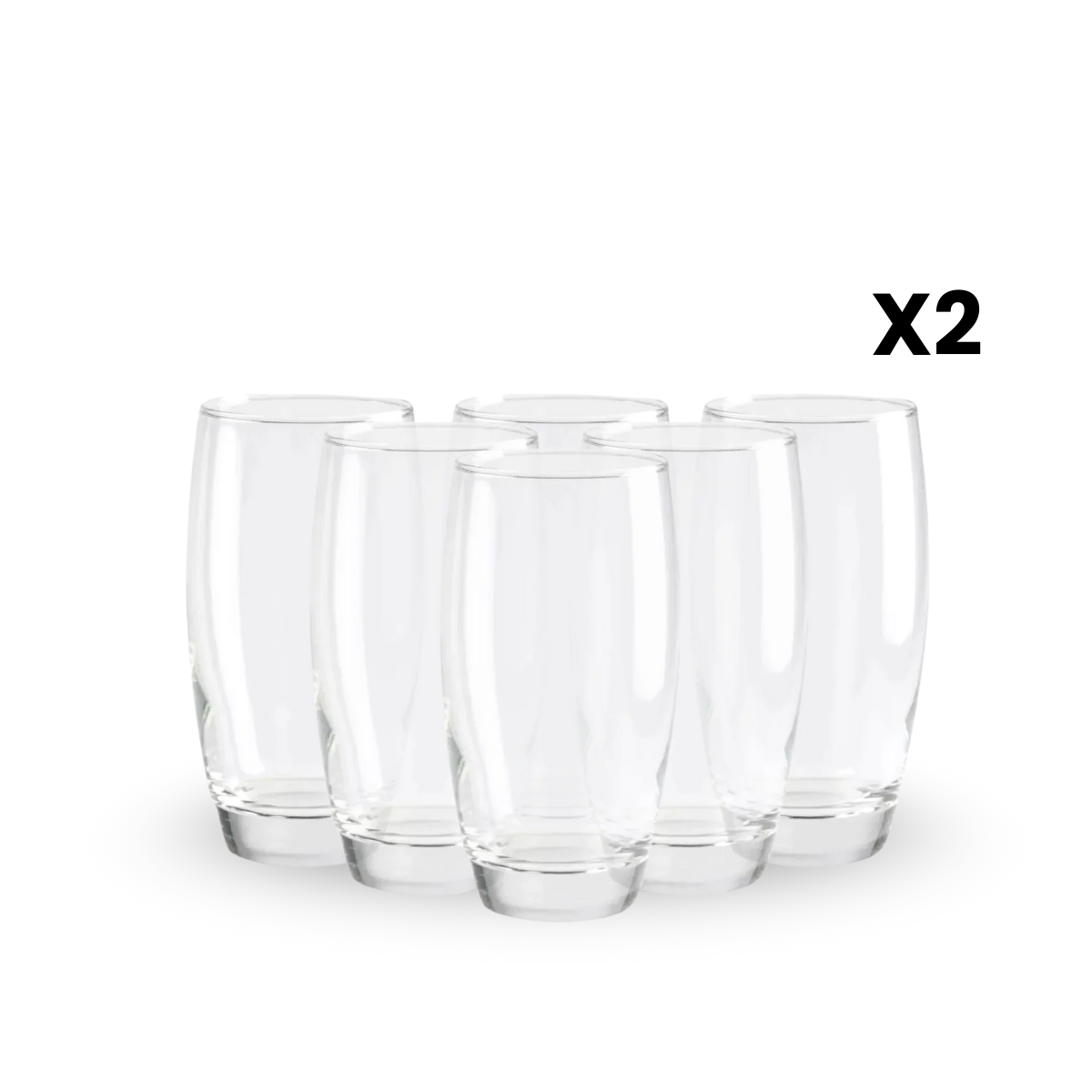 Dubai – Juego de Vasos de Vidrio con Base Gruesa y Diseño Curvo