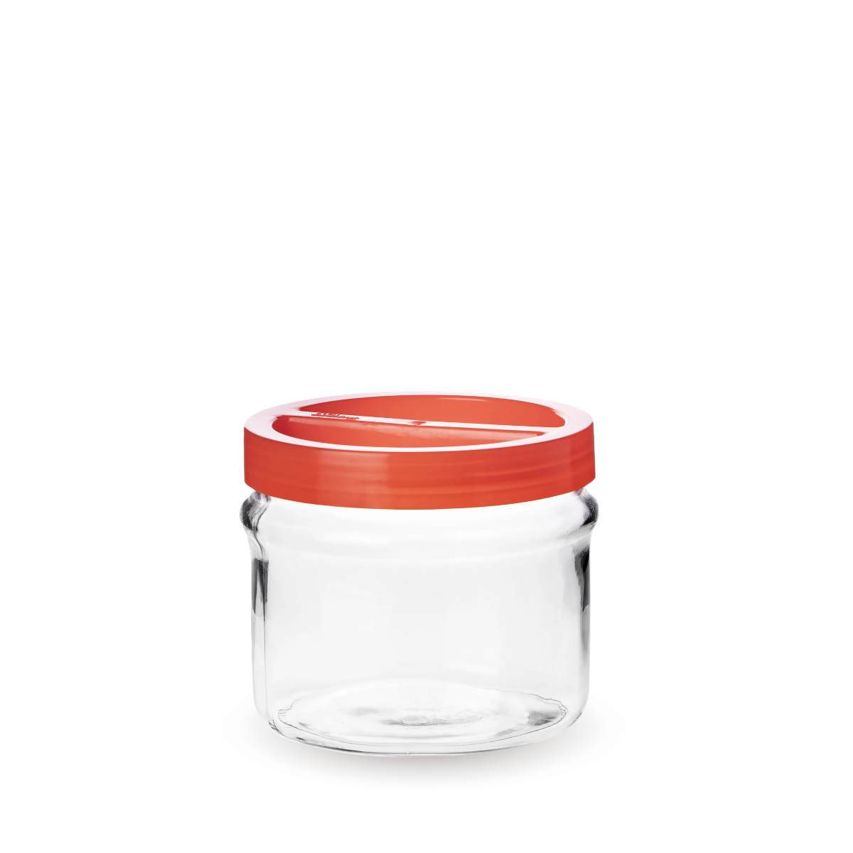Ortes Practica – Recipiente de Vidrio con Tapa Giratoria Blanco/Rojo – Diseño Funcional
