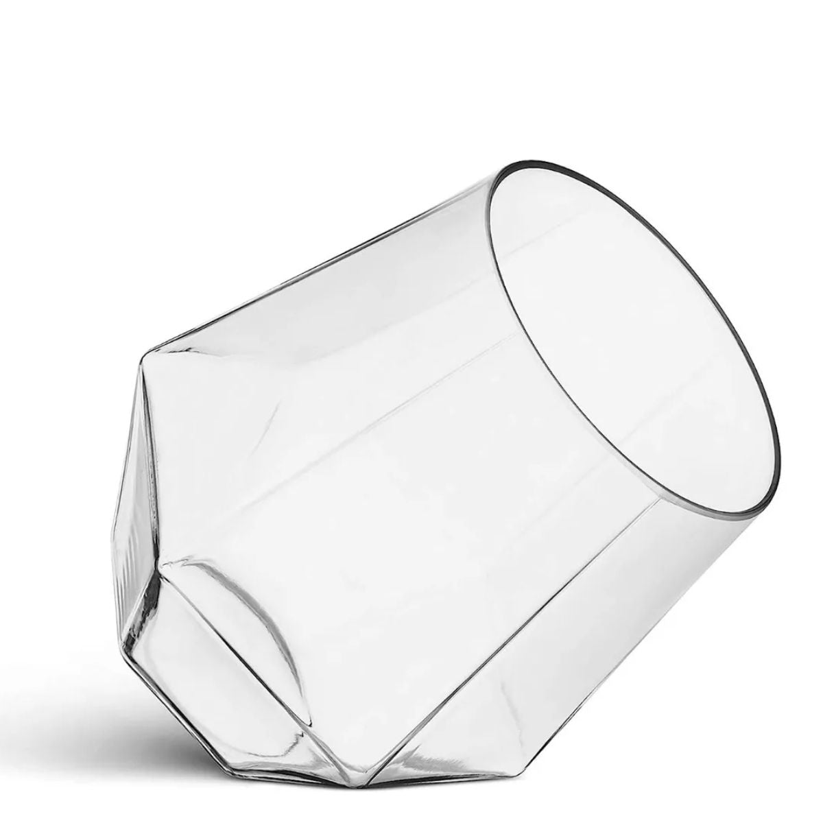 Diamond - Juego 4 Vasos De Vidrio Soplado Facetado 455 ml