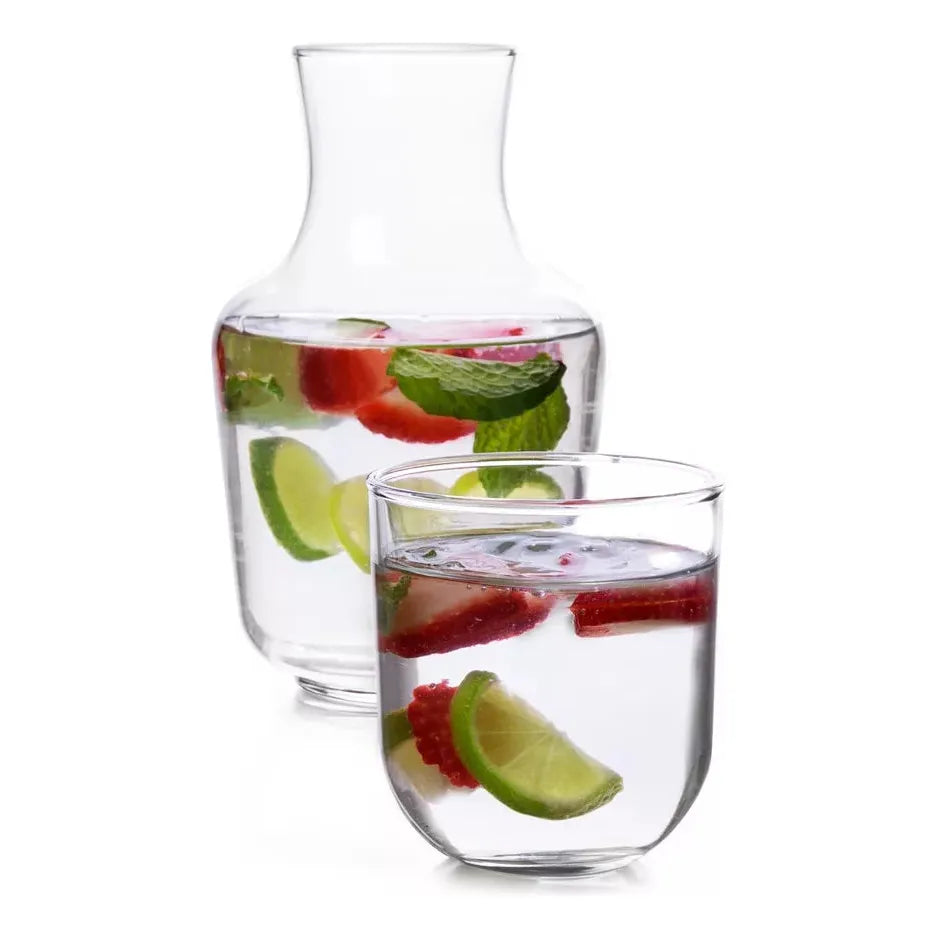 Polka Cordoba - Juego de Jarra De Vidrio 1 Lt con Vaso/Tapa