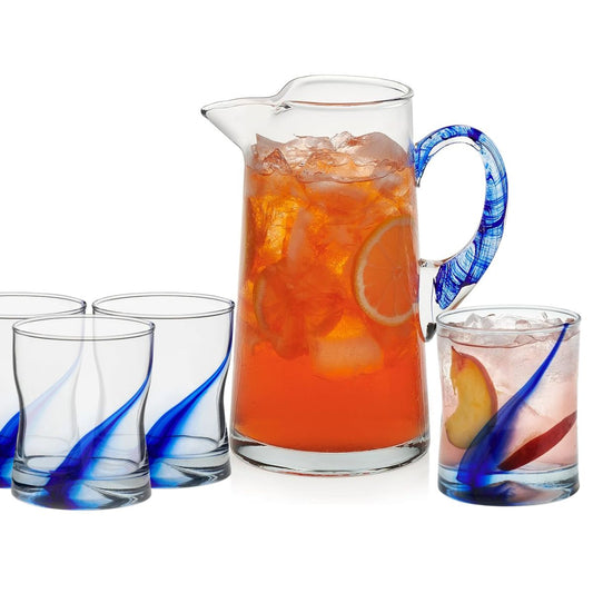 Ribbon - Juego 4 De Vasos De Vidrio con Jarra