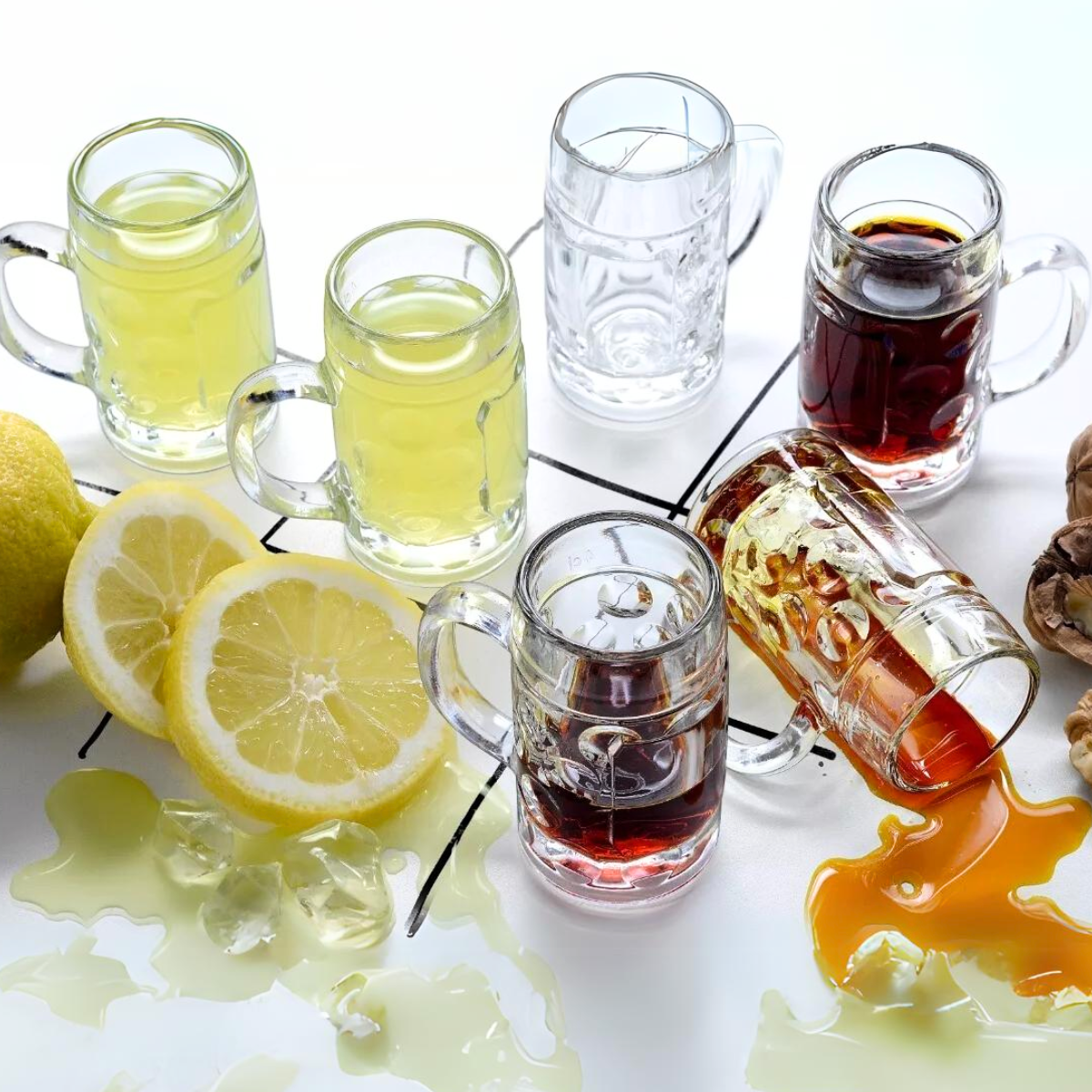 Don - Juego de 6 Tequileros de Vidrio Mini Tarro Cervecero