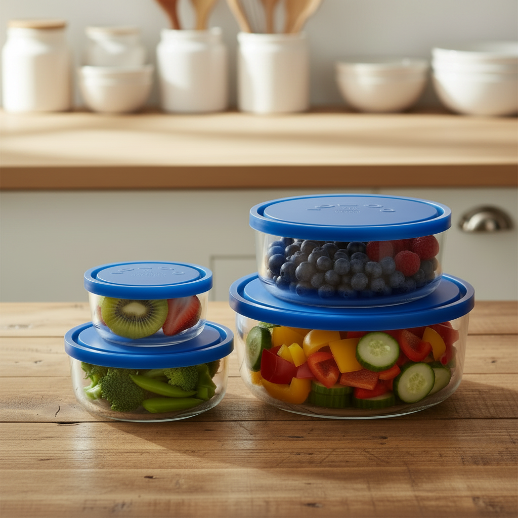 Igloo Circle – Set de 4 Contenedores de Vidrio con Tapa Hermética – Diseño Apilable