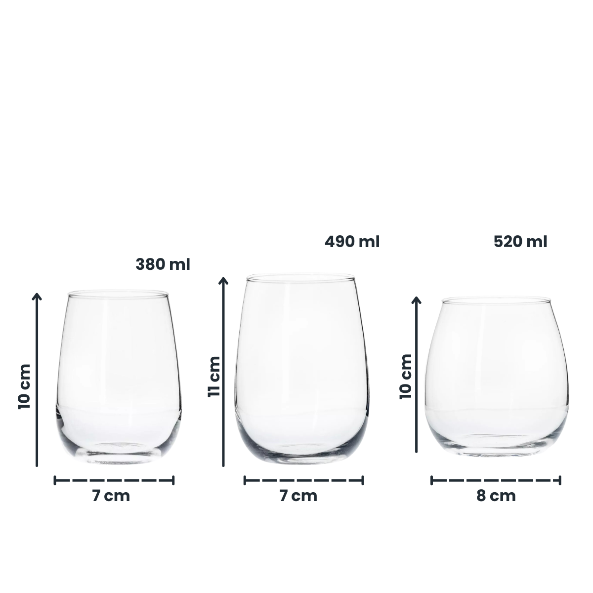 Ducale Stemless - Juego de 6 Vasos de Vidrio